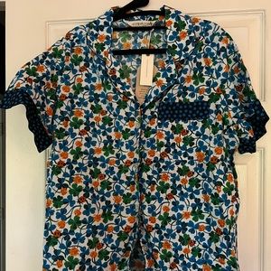 Print Fresh Short Sleeve Top, Long Pant PJs - Ladybug Print